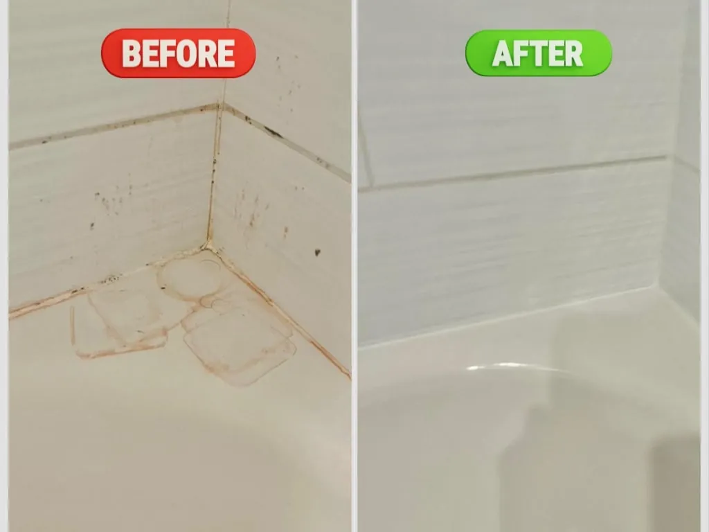 Remove hard water stains from bathroom tiles and taps in Gurgaon